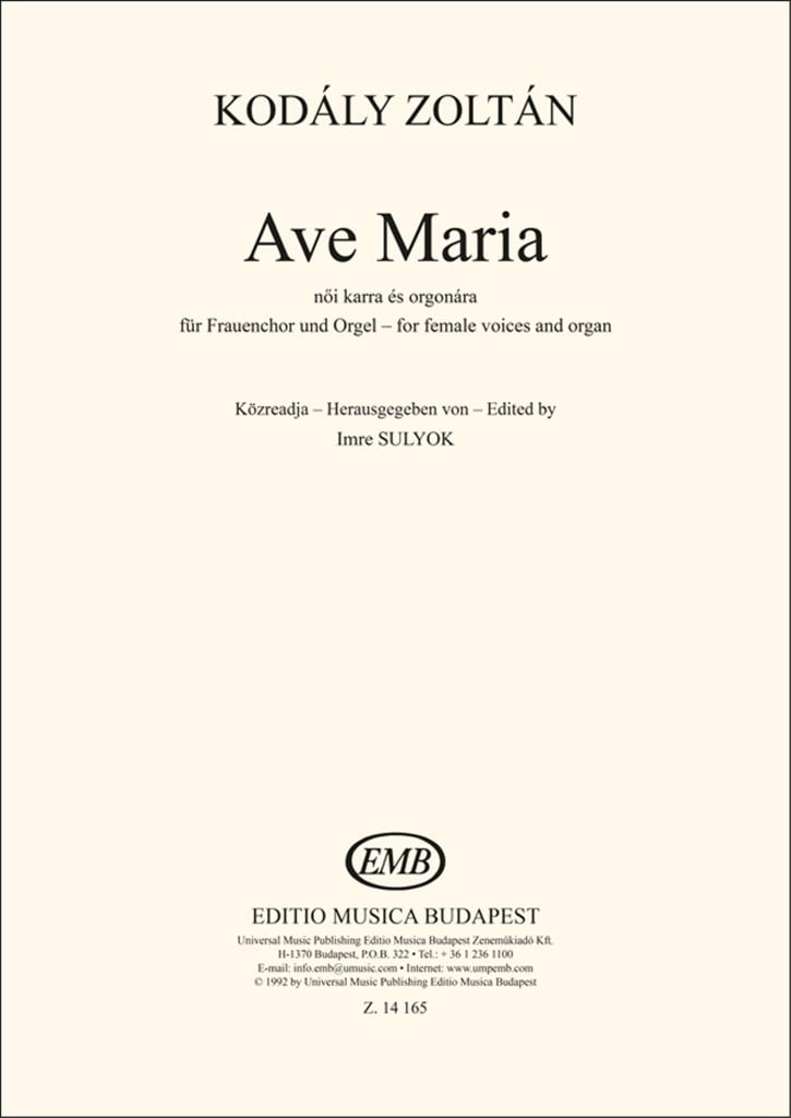 Ave Maria für Frauenchor und Orgel